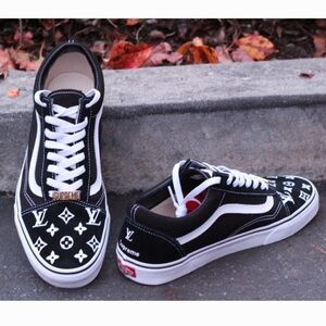 Supreme x Louis Vuitton Black and White Sneakers
